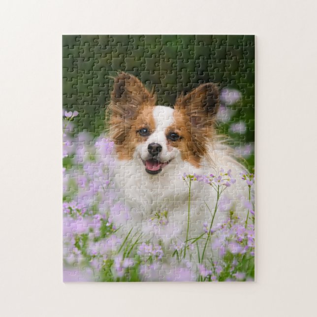 Puzzle Jeu Portrait romantique de chien de Papillon 11x14 (Vertical)