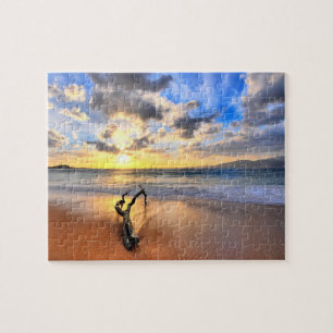 Puzzle Jeu Puzzle-Coucher de soleil sur l'océan