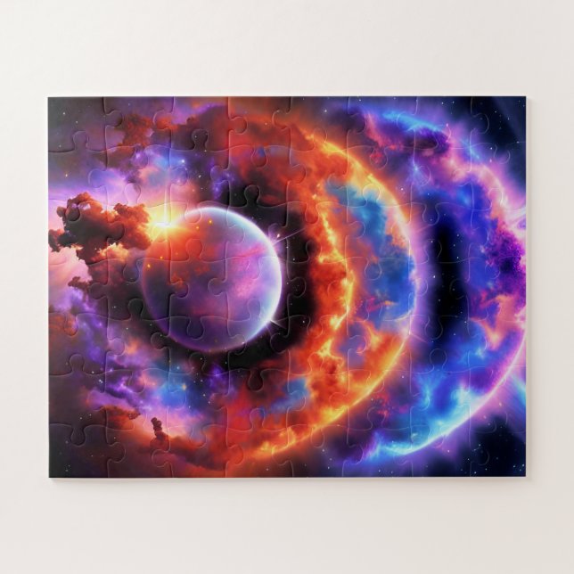 Puzzle Jeune astronome cosmique Vue de la planète mystiqu (Horizontal)