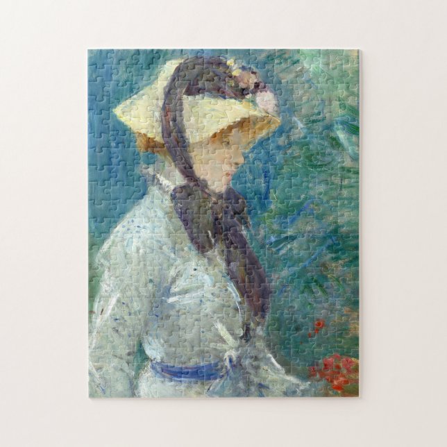 Puzzle Jeune femme avec un Casquette de paille | Berthe M (Vertical)