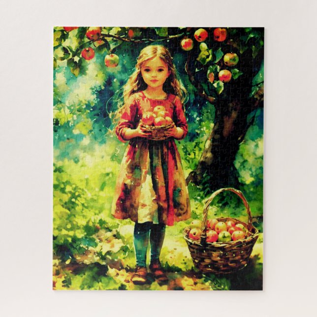 Puzzle Jeune fille dans un Apple Orchard (Vertical)