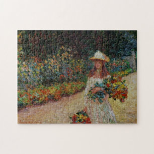 Puzzle Jeune fille en jardin à Giverny Monet Art