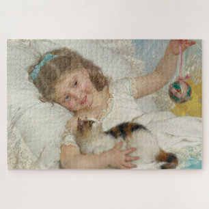 Puzzle Jeune Fille Jouant Avec Son Chat (Munier)