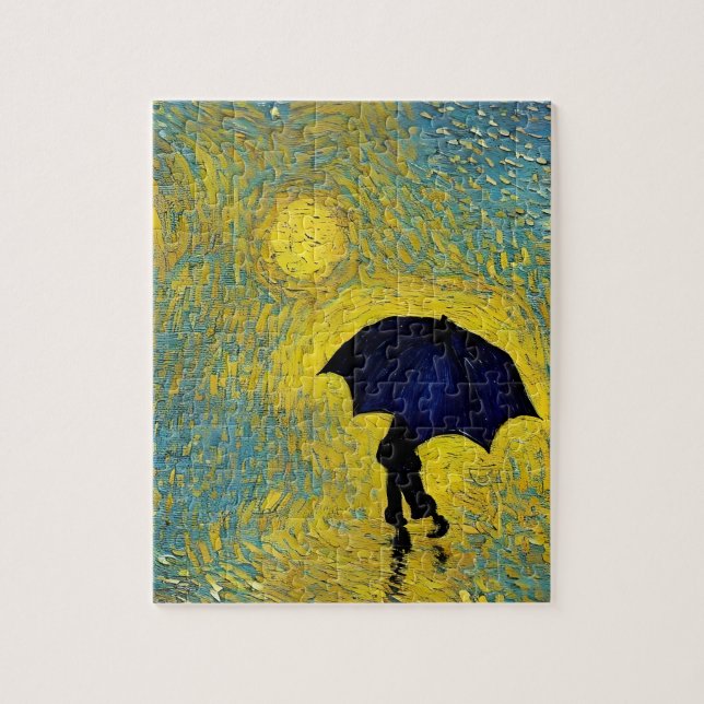 Puzzle Jeune impressionniste sous parapluie le jour ensol (Vertical)