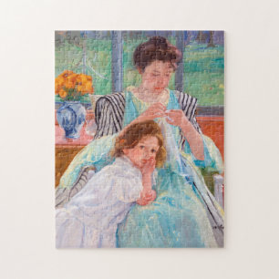 Puzzle Jeune mère coudre, Mary Cassatt