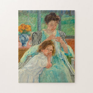 Puzzle Jeune mère coudre   Mary Cassatt