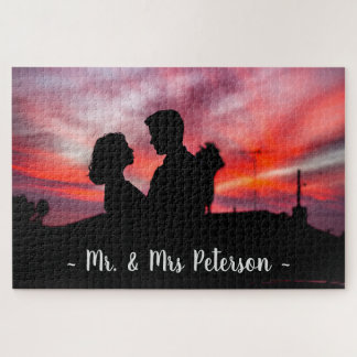Puzzle Jeux de soirée photo de couple avec nom personnali