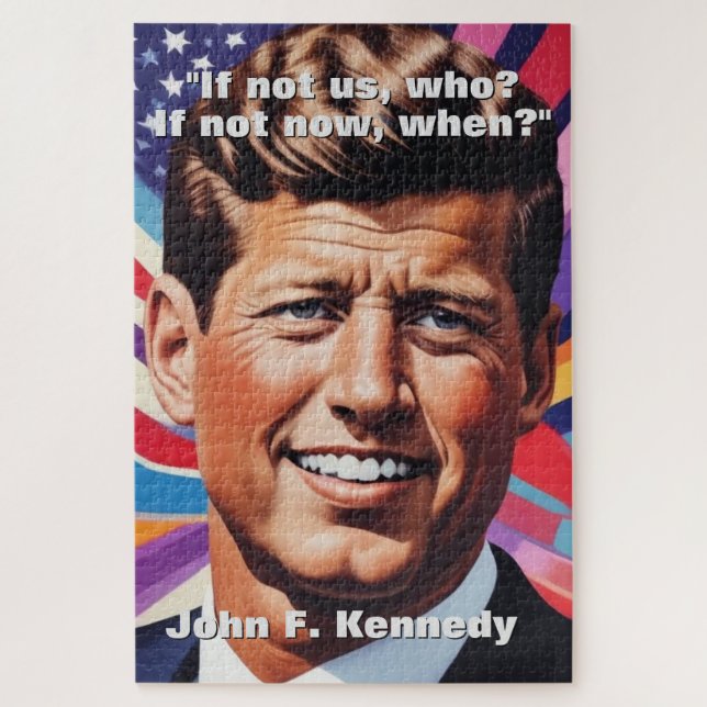 Puzzle JFK John F. Kennedy Citation Inspiration Motivatio (Vertical)