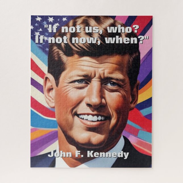 Puzzle JFK John F. Kennedy Citation Inspiration Motivatio (Vertical)