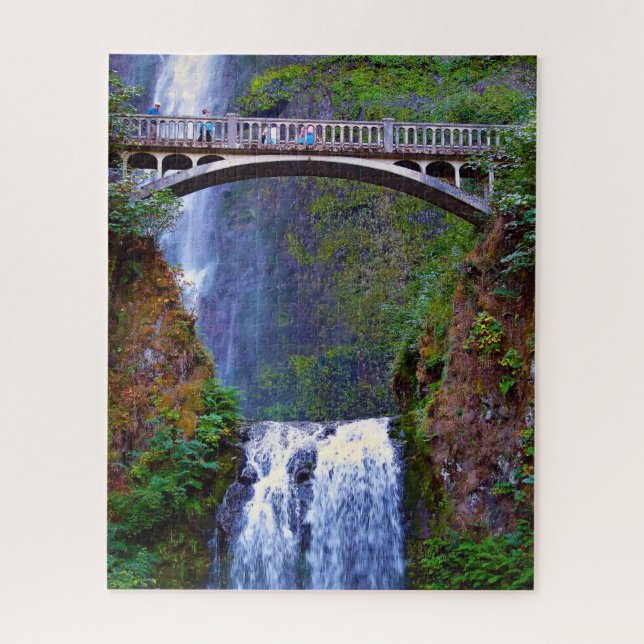 Puzzle Jigsaw Multnomah Falls rivière Columbia. (Vertical)