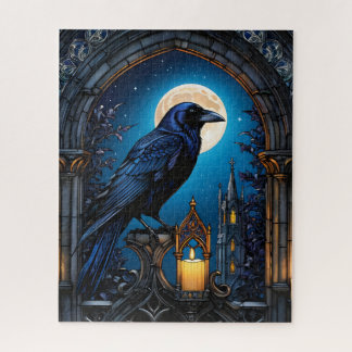 Puzzle Jigsaw Puzzle, Raven Gothic Archway, Halloween