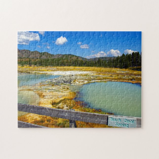 Puzzle Jigsaws Black Opal Springs Yellowstone. (Horizontal)