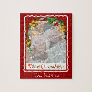 Puzzle Jingle Bells voeux Noël Add-A-Photo Cadre