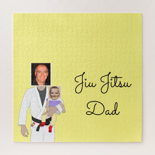 Puzzle Jiu Jitsu papa photos personnalisées et texte manu (Vertical)
