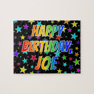 Puzzle "JOE" Prénom, amusant "HEUREUX ANNIVERSAIRE"