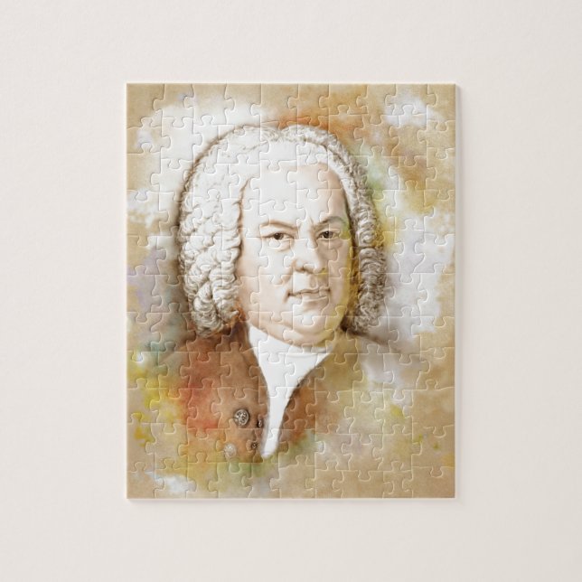 Puzzle Johann Sebastian Bach Portrait en beige (Vertical)