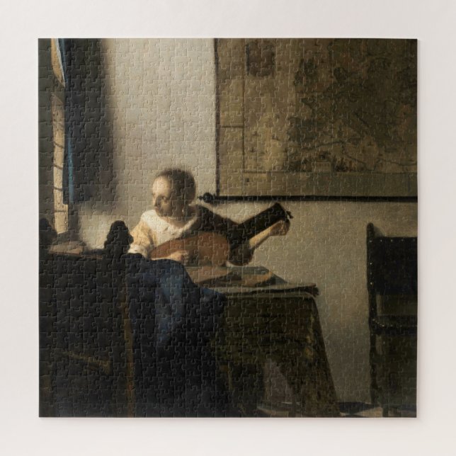 Puzzle Johannes Vermeer - Jeune femme avec un trait (Vertical)