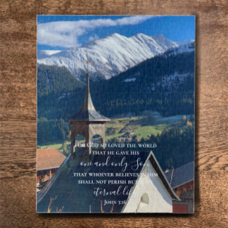 Puzzle John 3:16 Texte personnalisé | Photo originale des