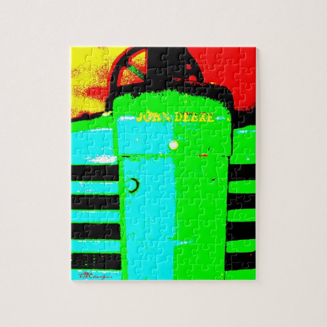 Puzzle John Deere Green Tracteur de ferme Photo Art (Vertical)