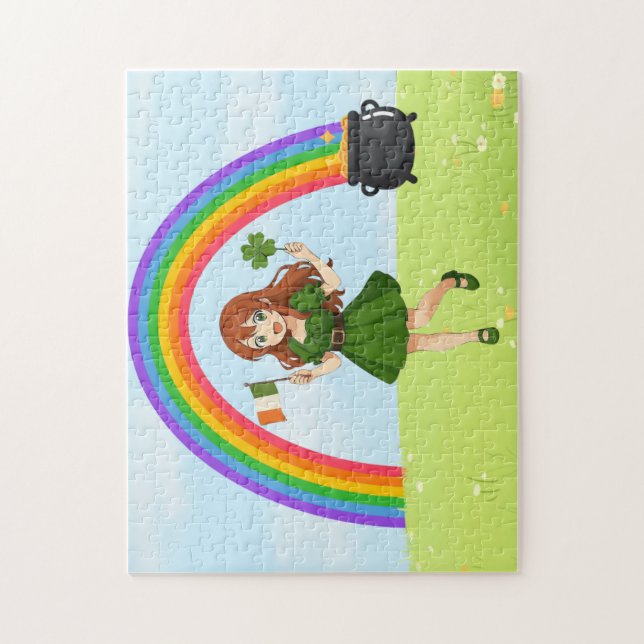 Puzzle Joli anime roux Saint Patrick  (Vertical)