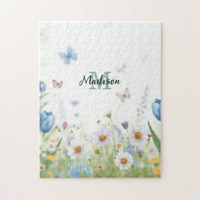 Puzzle Joli bouquet de fleurs sauvages de printemps vert  (Vertical)