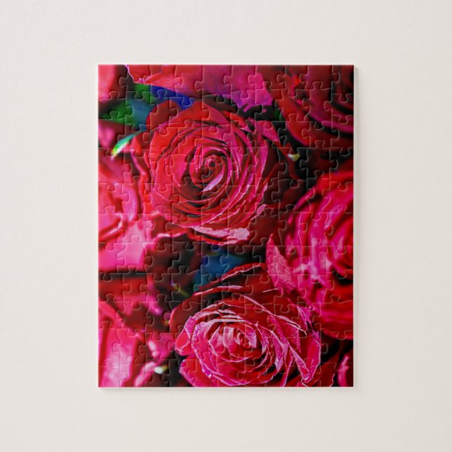 Puzzle Joli Bouquet De Roses Rouges Défiant (Vertical)