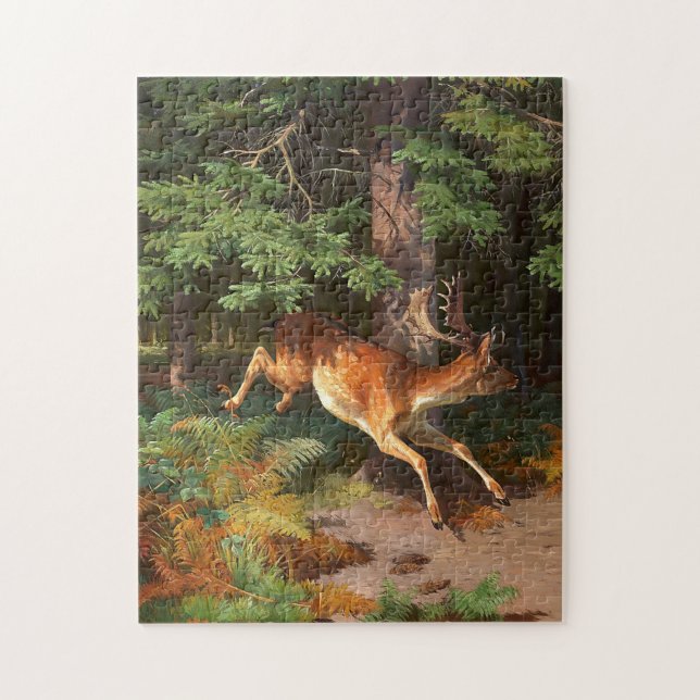 Puzzle Joli Cerf Rouge Dans La Forêt (Vertical)