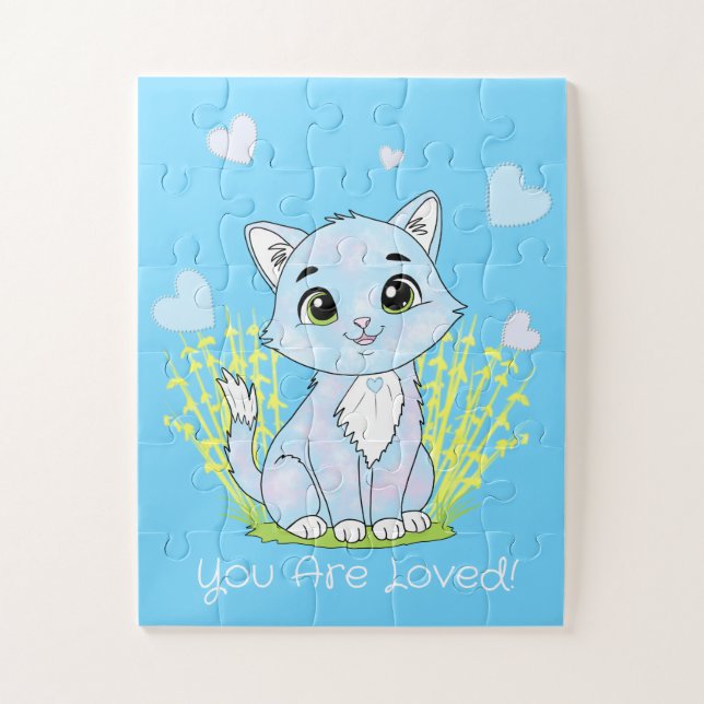 Puzzle Joli chat bleu (Vertical)