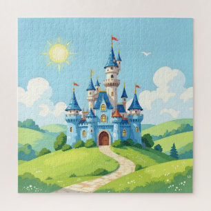 Puzzle Joli château bleu et blanc