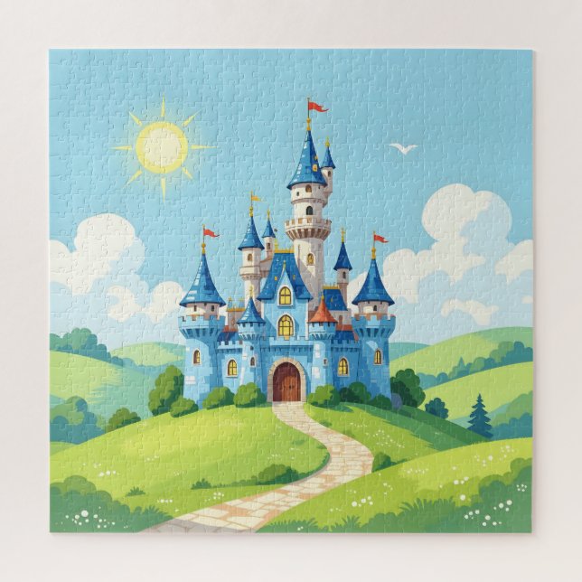 Puzzle Joli château bleu et blanc (Vertical)
