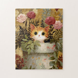 Puzzle Joli Chatons Regardant D'un Pot