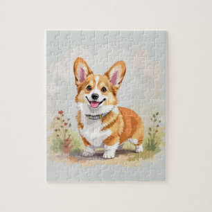 Puzzle Joli chien Pembroke Welsh Corgi rouge