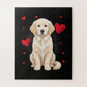 Puzzle Joli chien retriever doré crème anglais