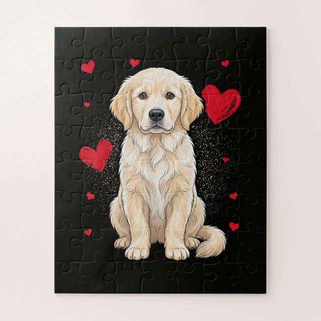 Puzzle Joli chien retriever doré crème anglais (Vertical)