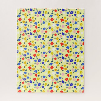 Puzzle Joli délicat floral mignon sur fond jaune pastel