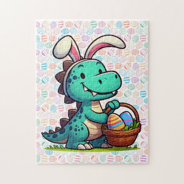 Puzzle Joli dinosaure lapin de Pâques (Vertical)
