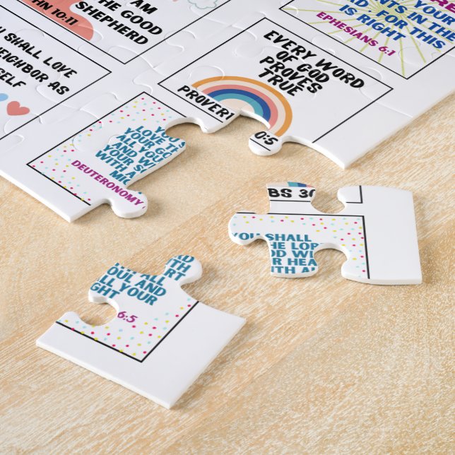 Puzzle Joli écriture sainte verset de la Bible pour enfan (Côté)