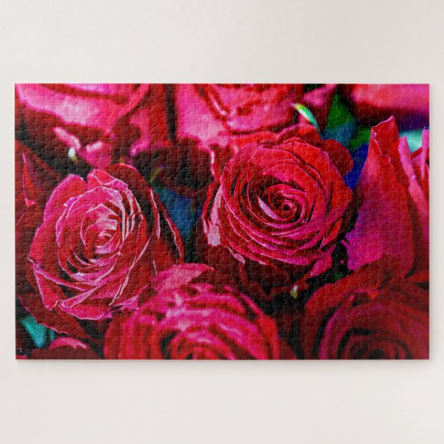Puzzle Joli Ensemble De Roses Rouges (Horizontal)