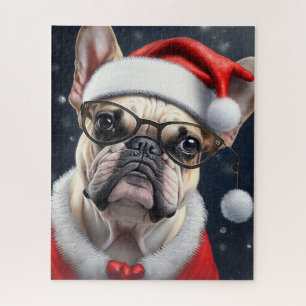 Puzzle Joli French Bulldog Père Noël Noël Conception