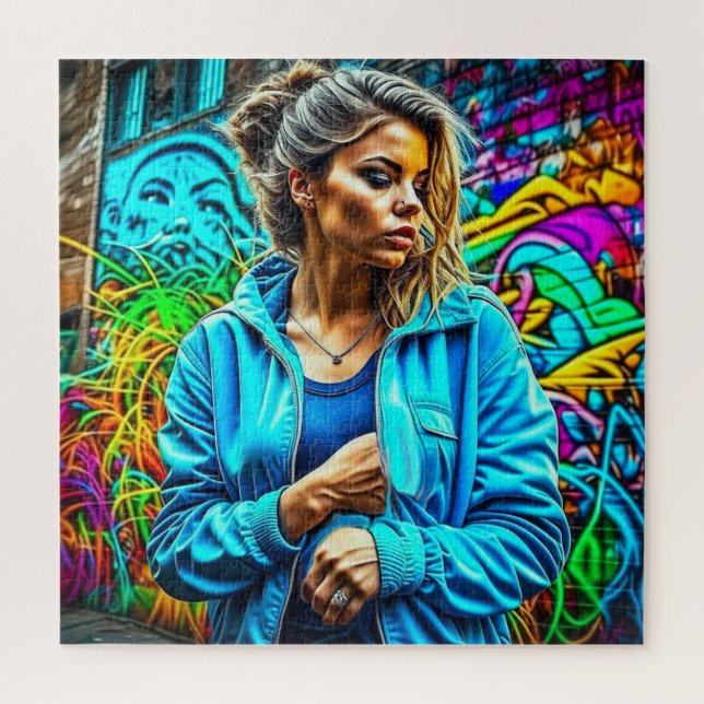Puzzle Joli Graffiti Urban Street Art Girl (Vertical)