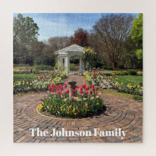 Puzzle Joli jardin gazebo blanc