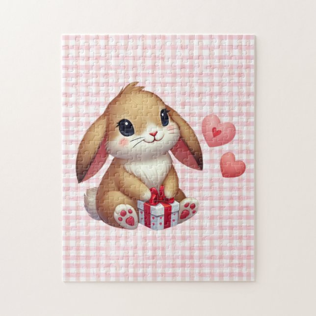 Puzzle Joli lapin de la Saint-Valentin  (Vertical)