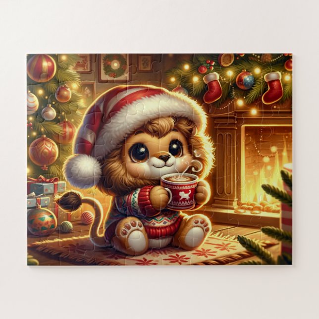 Puzzle Joli Lion de Noël (Horizontal)