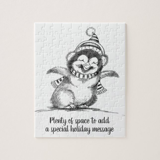 Puzzle Joli manchot de Noël, heureux bébé oiseau (Vertical)