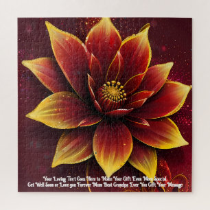 Puzzle Joli Message de Fleur Jaune et Rose Personnalisé