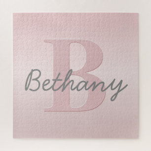 Puzzle Joli Monogramme rose personnalisable et votre nom