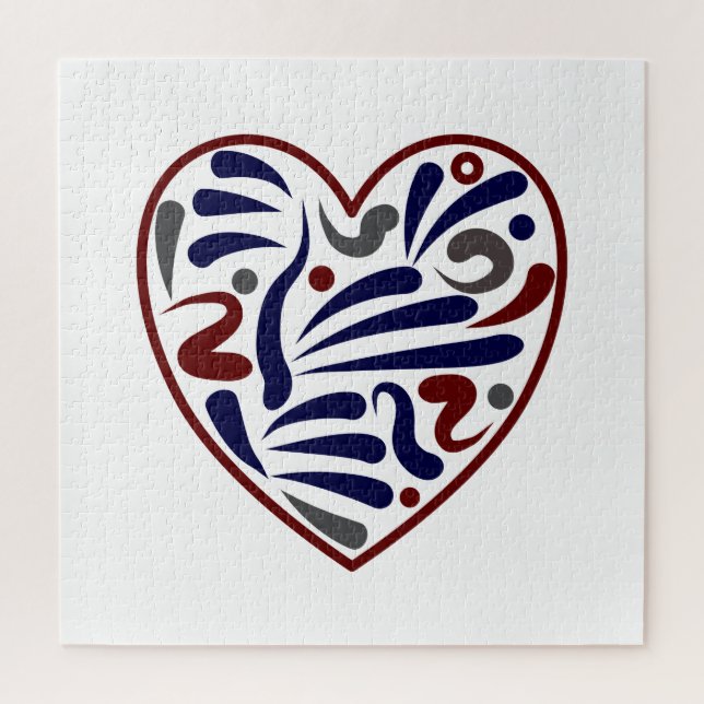 Puzzle Joli motif cardiaque abstrait (Vertical)