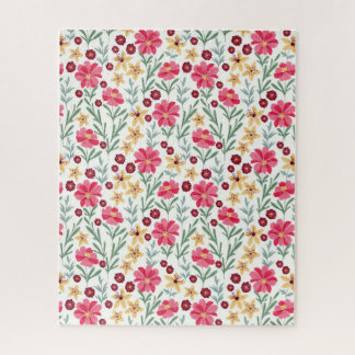 Puzzle Joli motif floral vintage rose et jaune