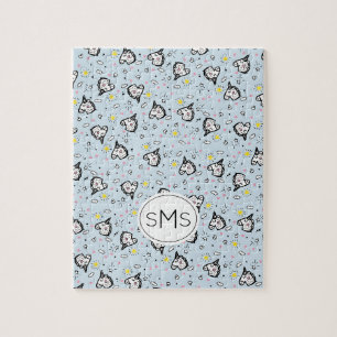 Puzzle Joli Motif Licorne Bleu Pastel Féminin Monogramme