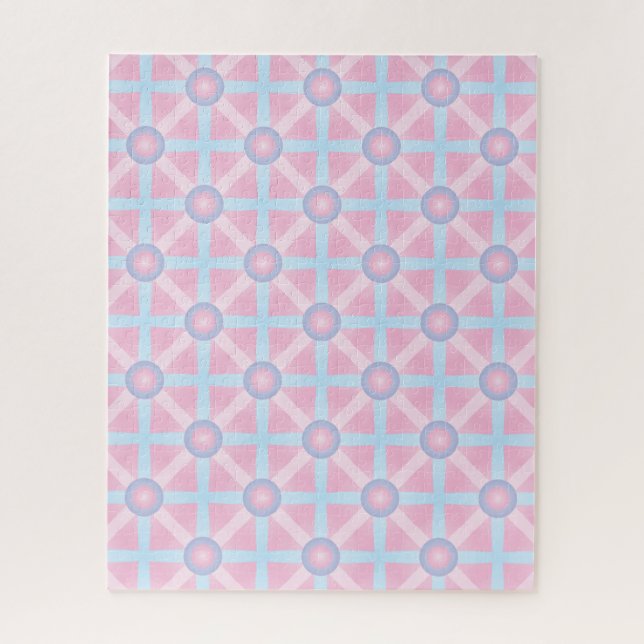Puzzle Joli motif rose, violet et bleu clair (Vertical)